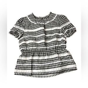 J. Crew Daisy-chain peplum top in gingham Sz S